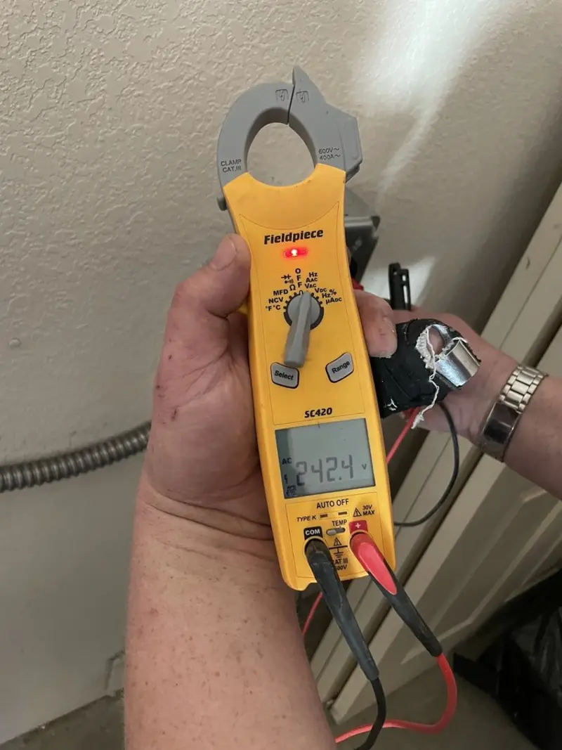 Voltage testing with clamp meter during Hot Tub / Pool Electrical Wiring in Lebanon